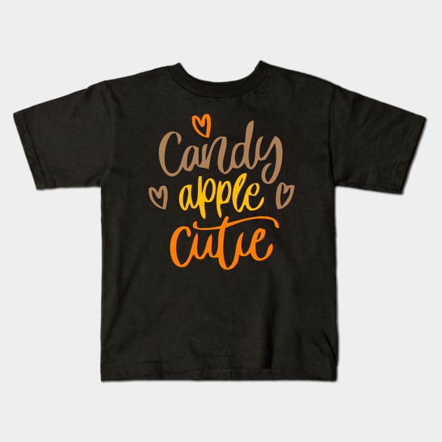 Candy Apple Cutie Fall design Kids T-Shirt by greenoriginals